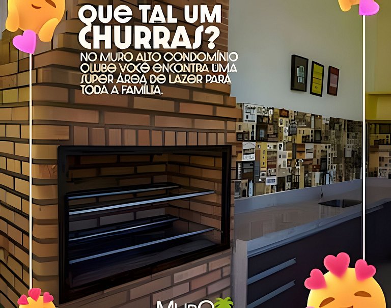 Muro Alto – Flat espaçoso com lazer de resort
