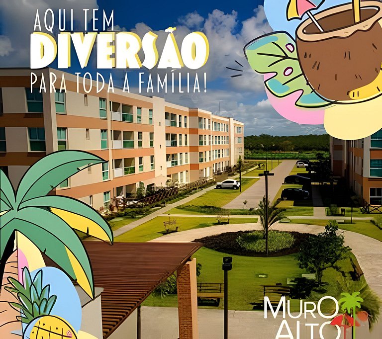 Muro Alto – Flat espaçoso com lazer de resort