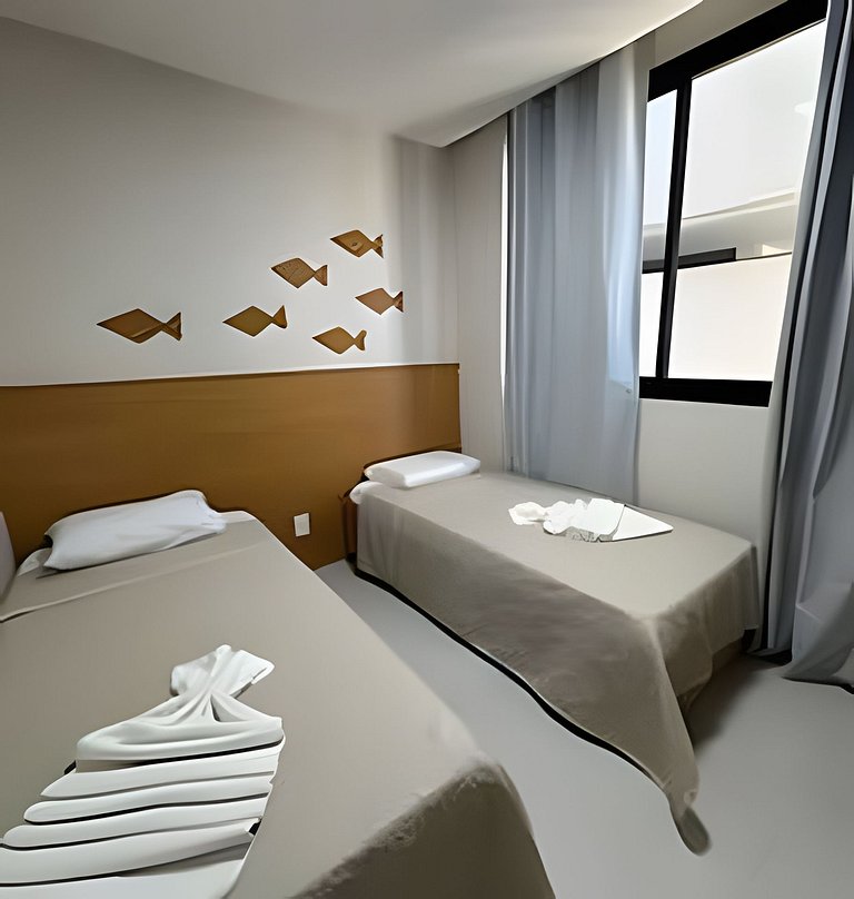 2 Quartos e vista incrível Pé na Areia Muro Alto